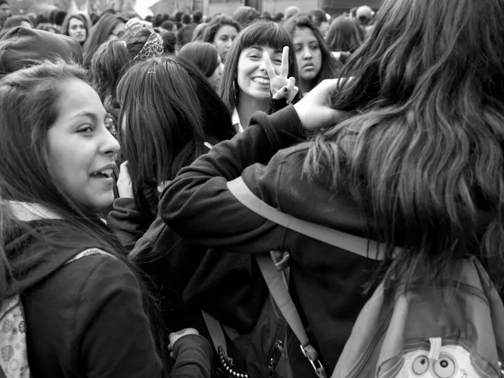 Students protesting in Chile