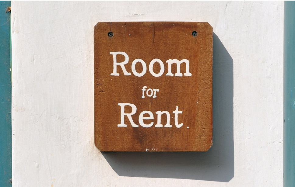 Room for Rent sign on wall "room for rent"