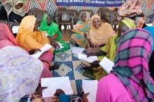 Women discussing peace and security