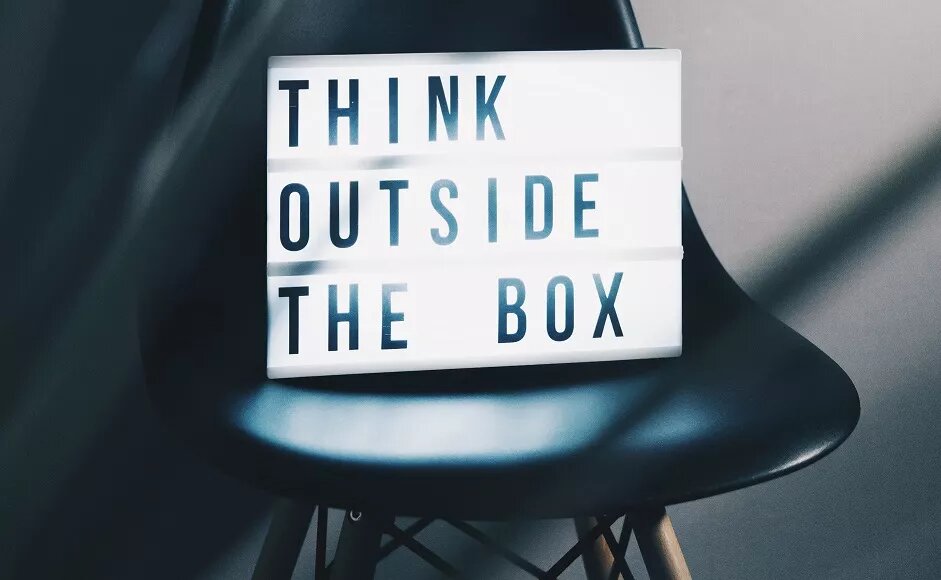 sign "think outside the box"