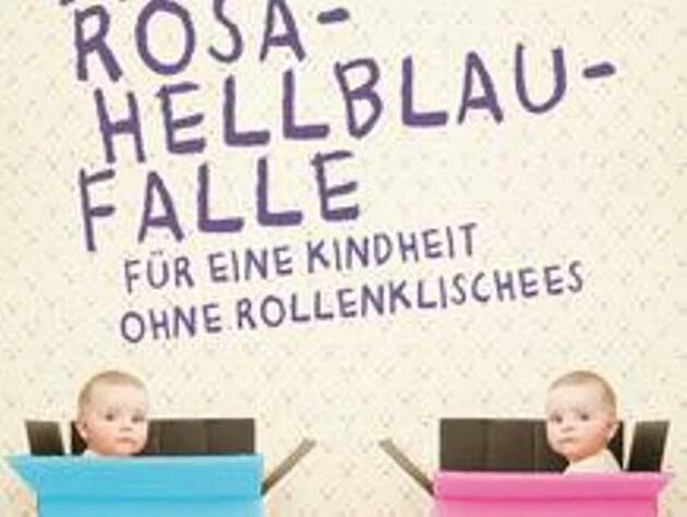 Teilausschnitt cover des Buches Die Rosa-Hellblau-Falle zwei gleich aussehende Babys, eins in einer hellblauen, das andere in einer rosa Kiste