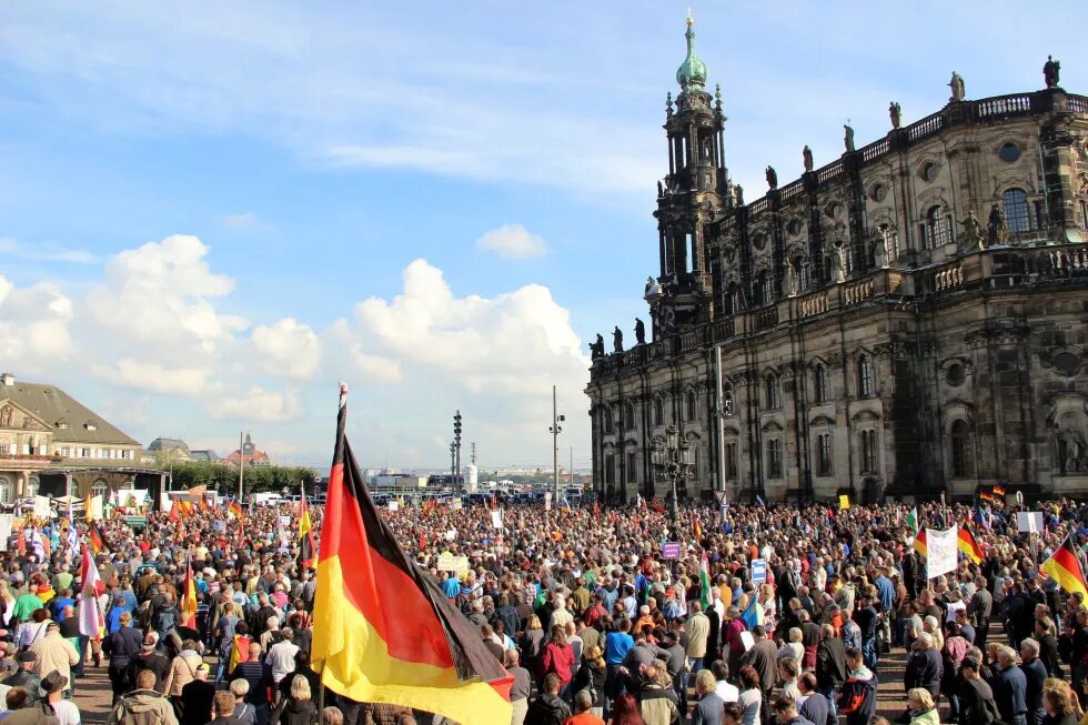 Pegida Sammlung in Dresden