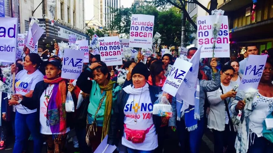 Picture of women demonstrating in Columbia